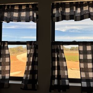 Buffalo Check Black and White Curtains